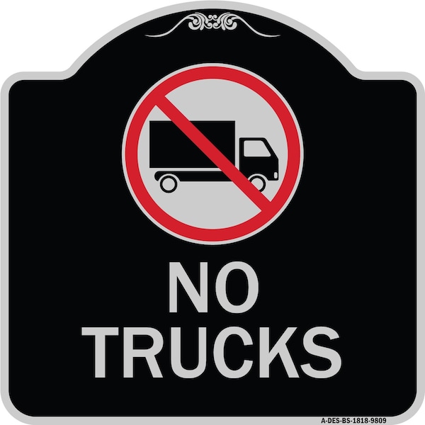 Designer Series-No Trucks With Graphic Black & Silver Heavy-Gauge Aluminum, 18" x 18", BS-1818-9809